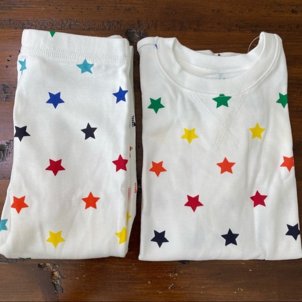 NEW Primary Kids Rainbow Star Pajamas SZ 12